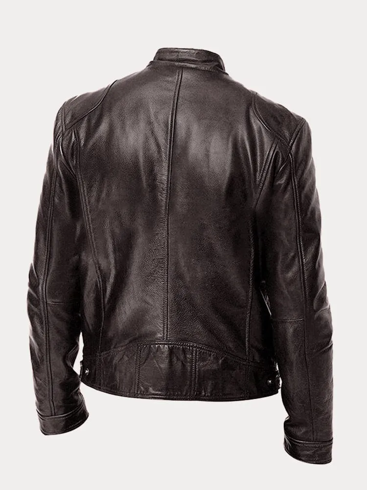 Florian | Herren Klassische Lederjacke mit Reissverschluss