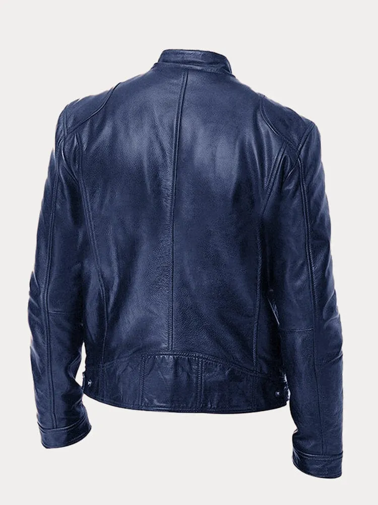 Florian | Herren Klassische Lederjacke mit Reissverschluss