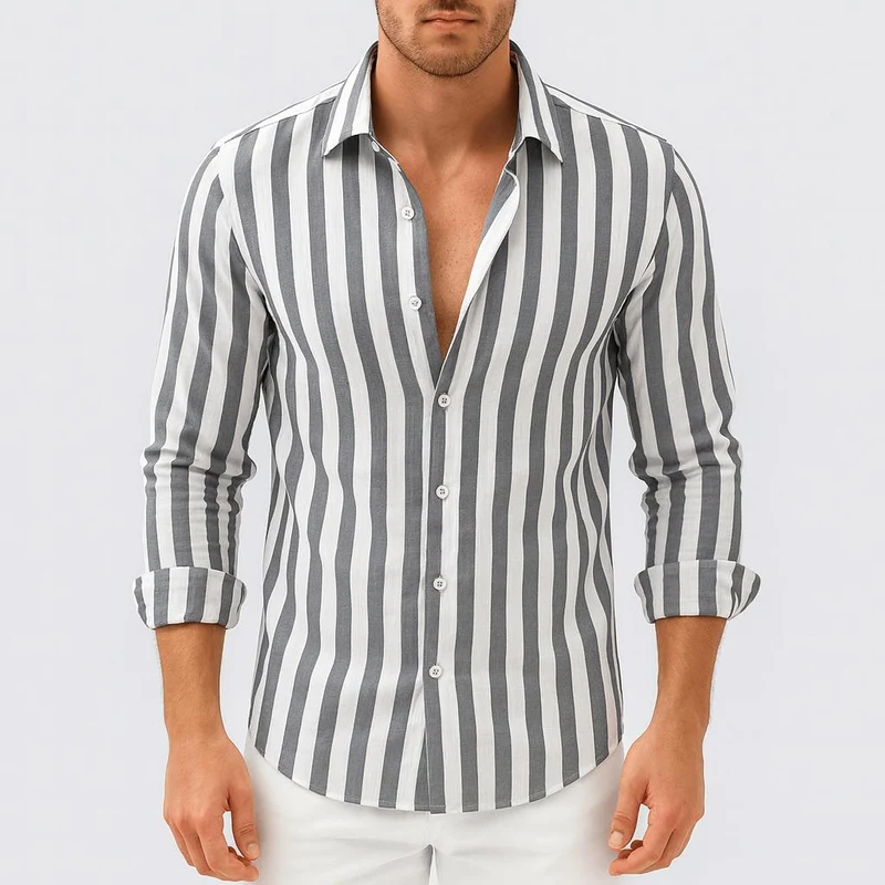 Uwe | Herren Casual Streifenhemd