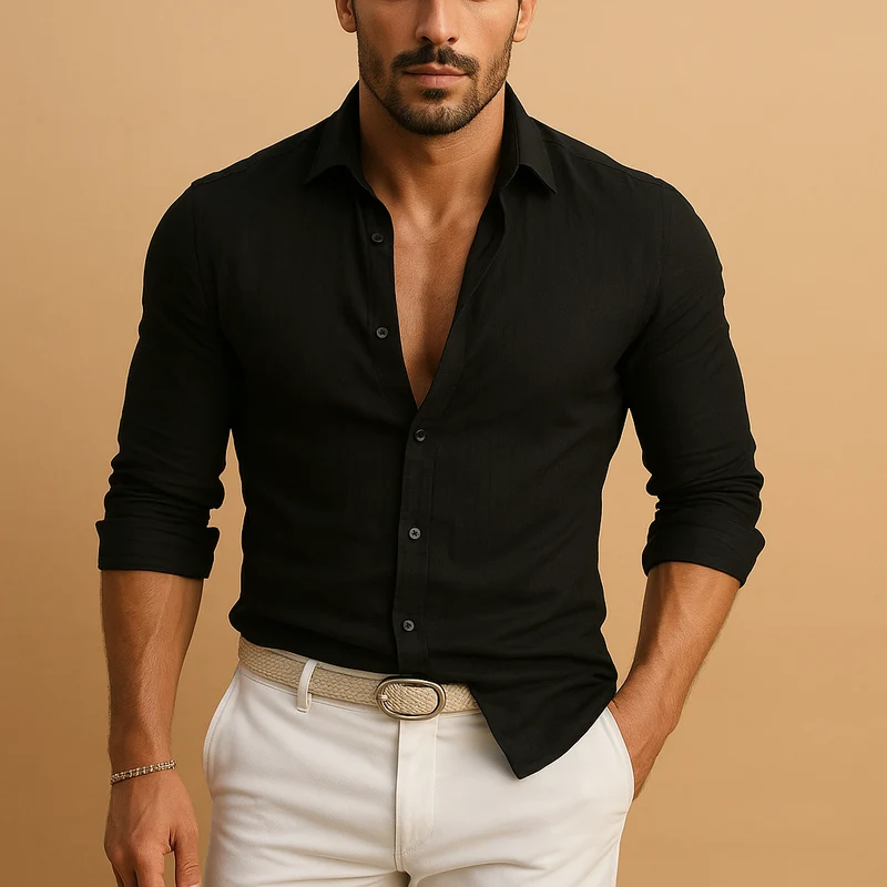 Niklas | Herren Leichtes Button Down Hemd