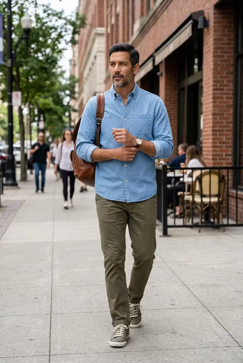 Andreas | Herren Washed Chambray Hemd