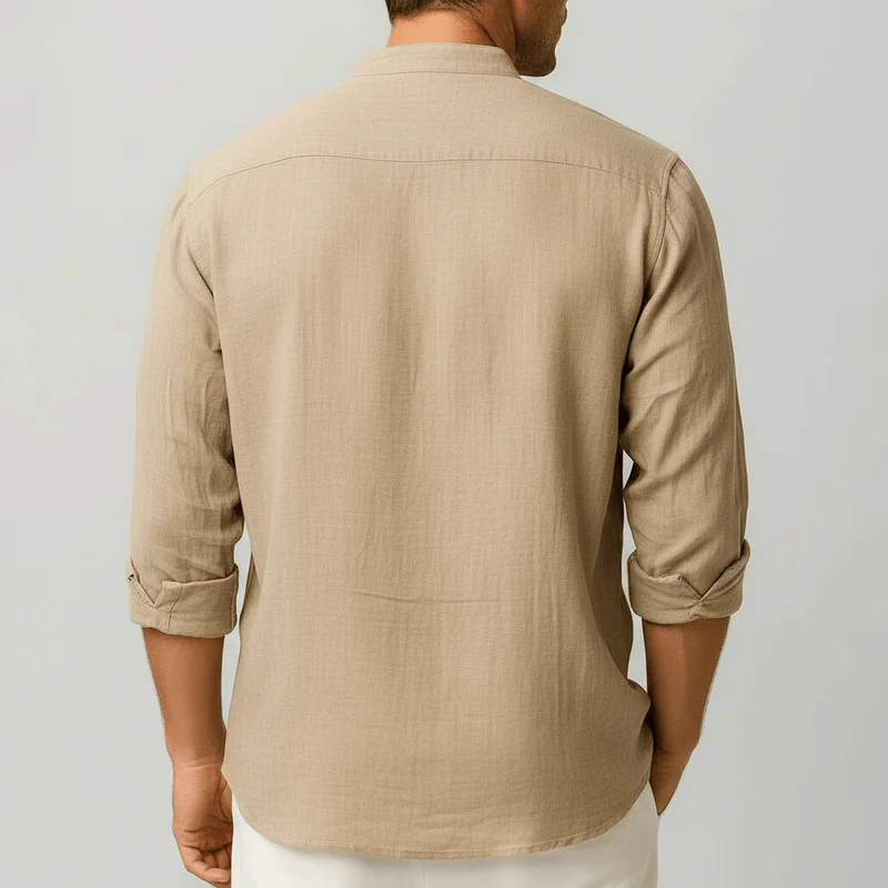 Sven | Herren Sommer Leinen Henleyshirt