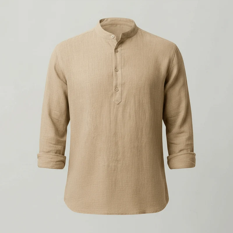 Sven | Herren Sommer Leinen Henleyshirt