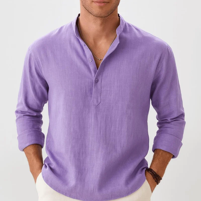 Sven | Herren Sommer Leinen Henleyshirt