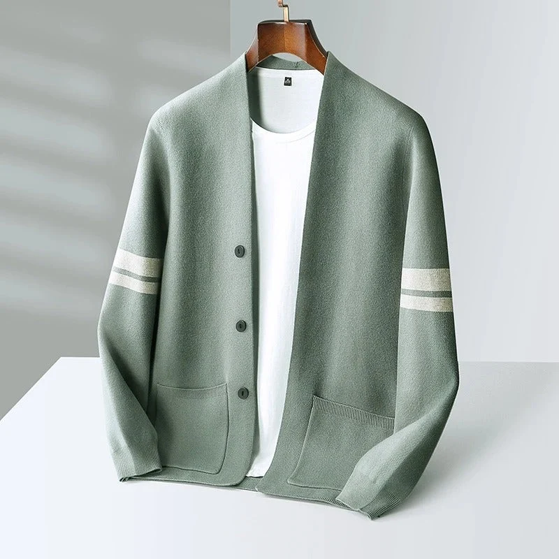 Tobias | Herren Taillierte Passform Strickjacke Pullover
