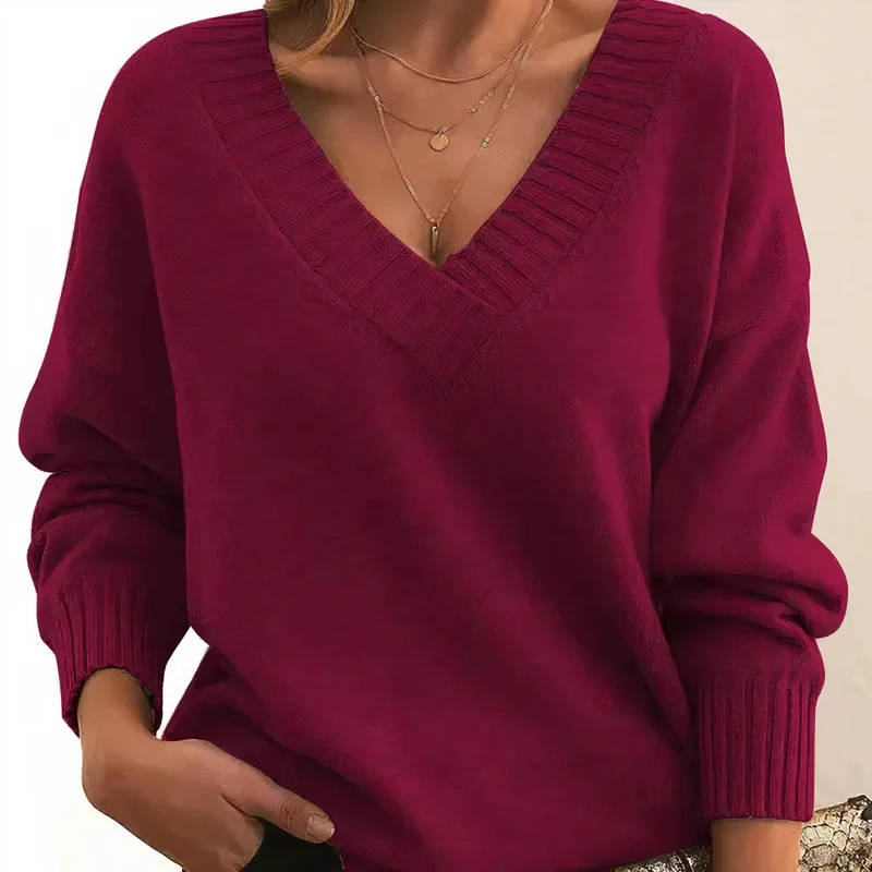Sabine | Damen Kaschmir V-Ausschnitt Pullover
