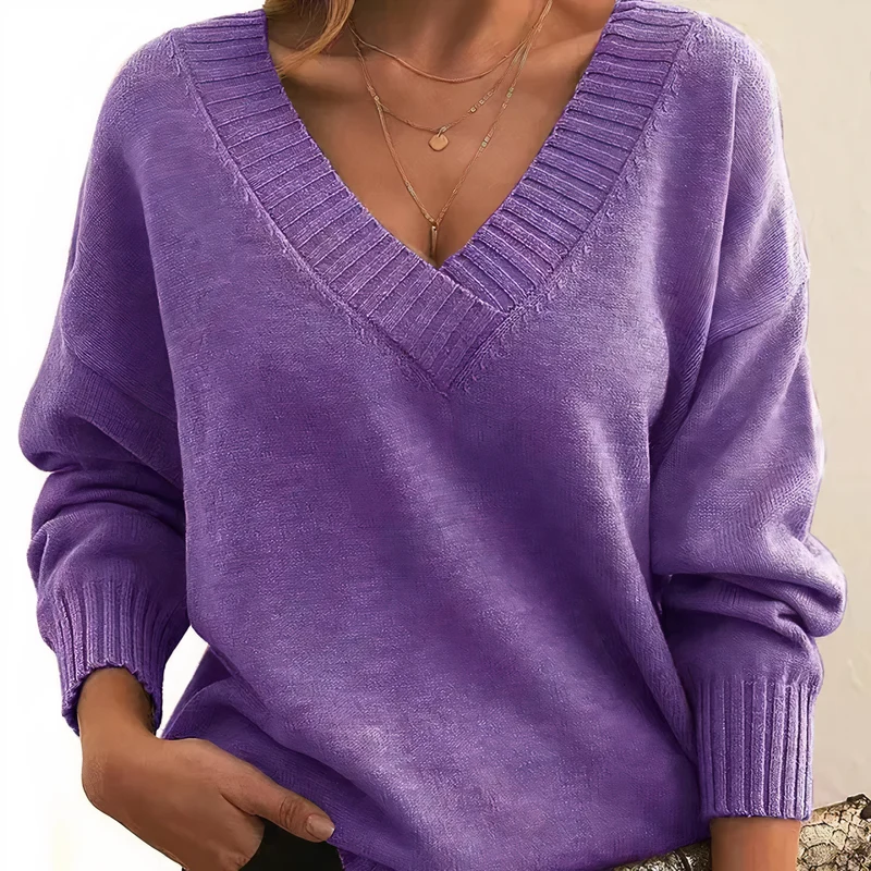 Sabine | Damen Kaschmir V-Ausschnitt Pullover