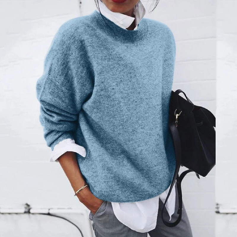 Andrea | Damen Klassischer Schnitt Strickpullover