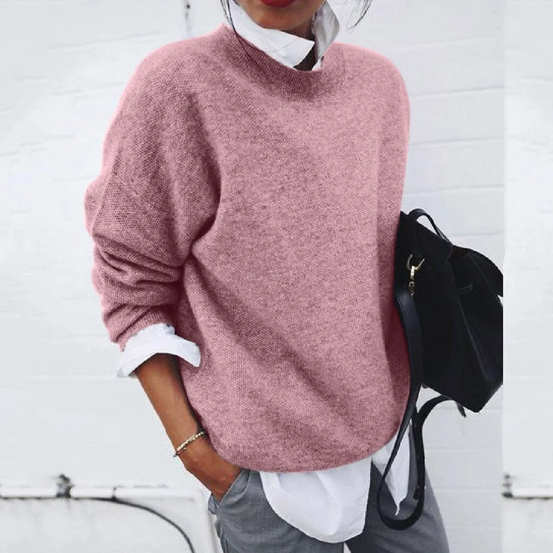 Andrea | Damen Klassischer Schnitt Strickpullover