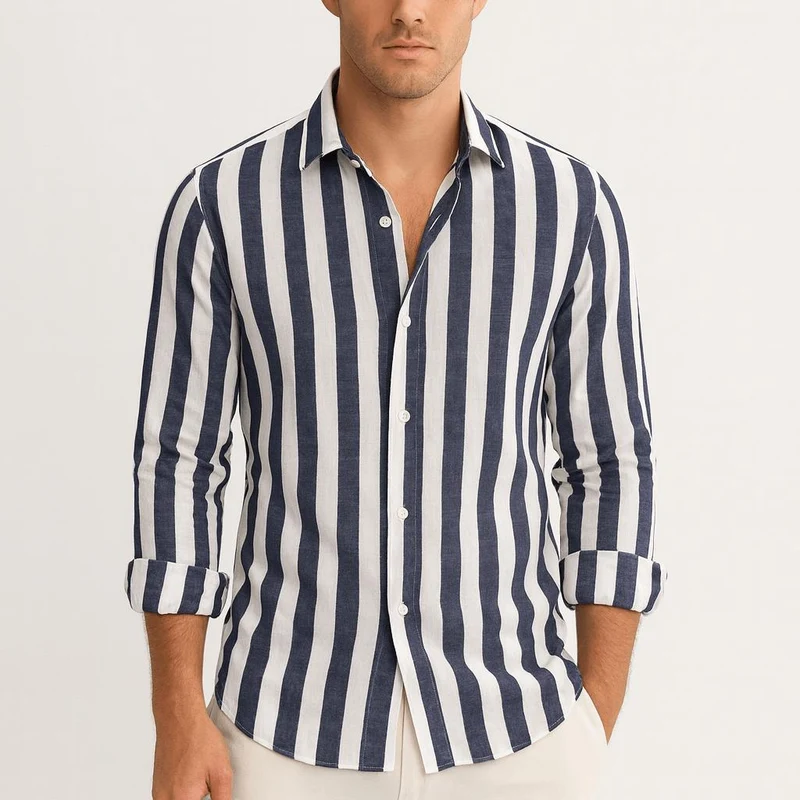 Scott | Herren Gestreiftes Button-Down Hemd