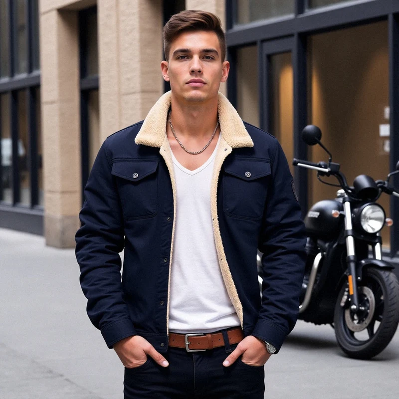 Kevin | Herren Gefütterte Knöpfen Jacke