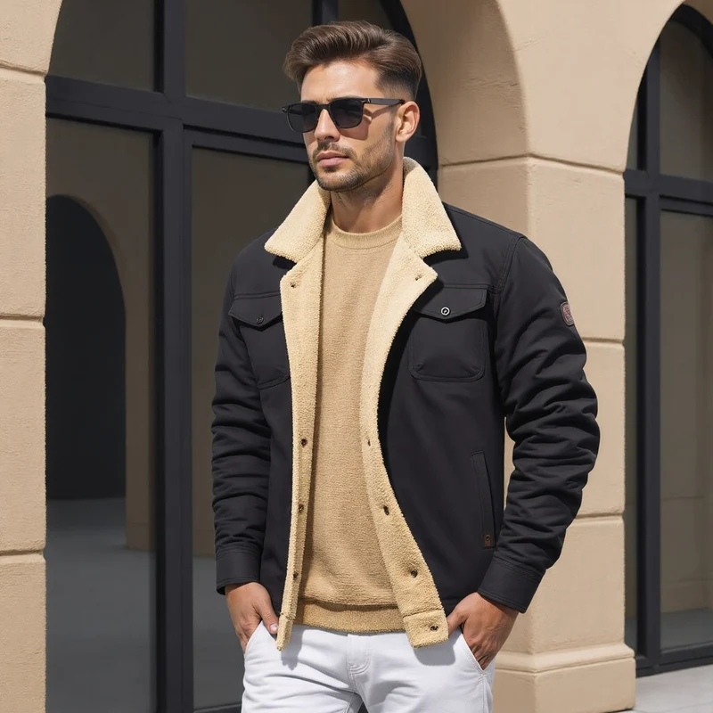Kevin | Herren Gefütterte Knöpfen Jacke