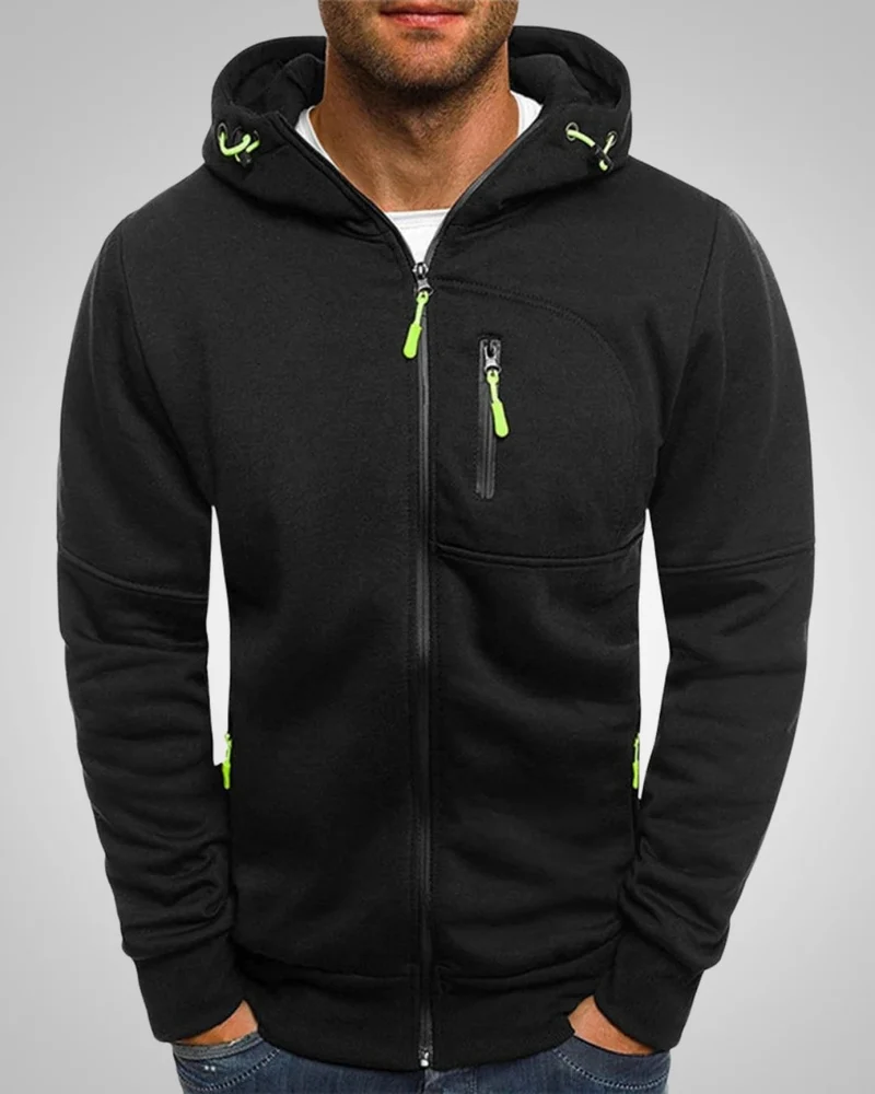 Andrew | Herren Legerer Taschen Zip-Hoodie