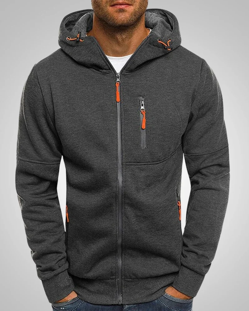 Andrew | Herren Legerer Taschen Zip-Hoodie