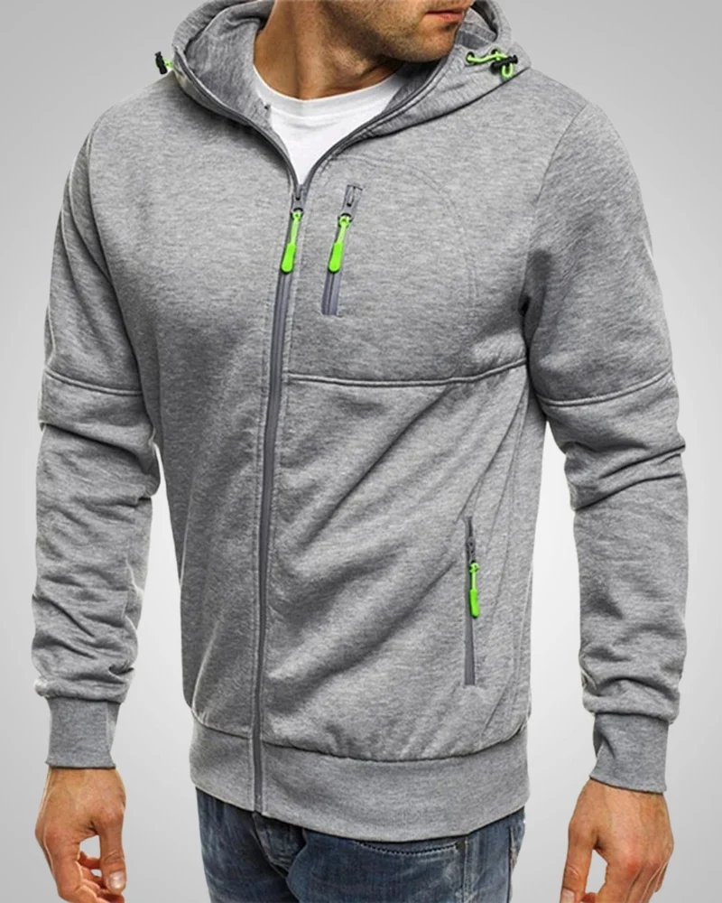 Andrew | Herren Legerer Taschen Zip-Hoodie