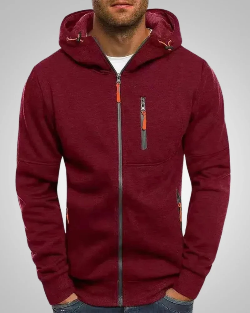 Andrew | Herren Legerer Taschen Zip-Hoodie
