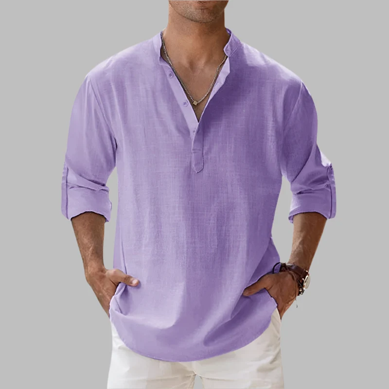 Alexander | Herren Sommer Leinen Henleyshirt