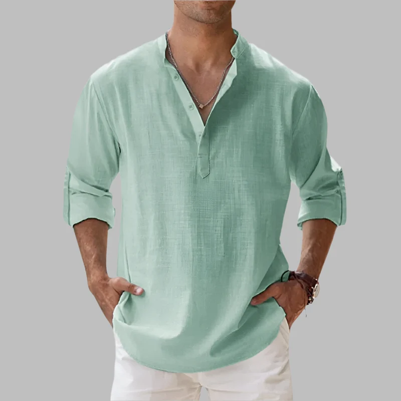 Alexander | Herren Sommer Leinen Henleyshirt