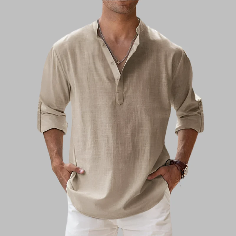 Alexander | Herren Sommer Leinen Henleyshirt