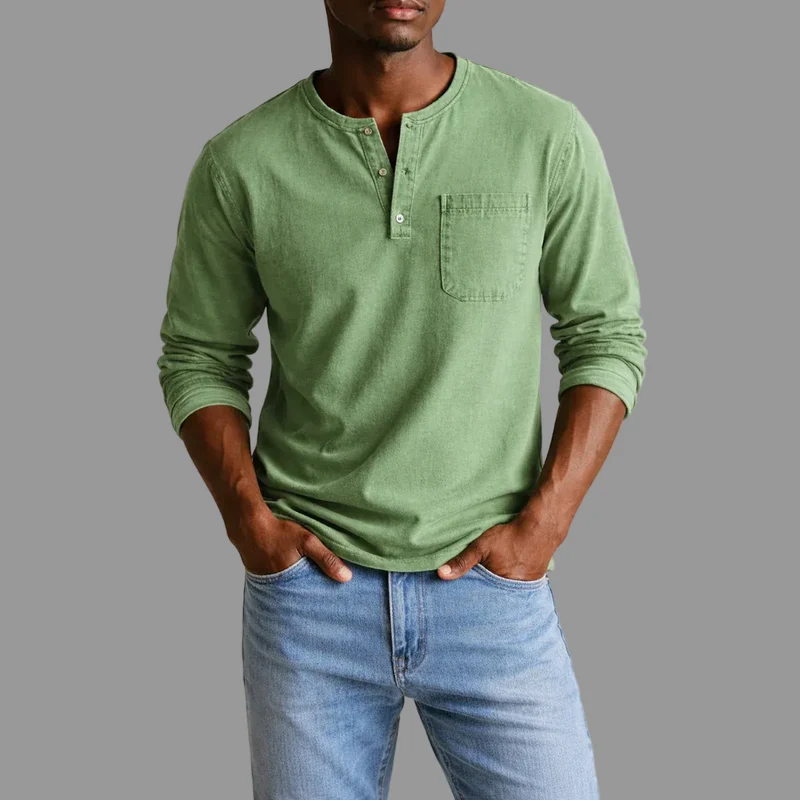 Sebastian | Herren Casual Henley Langarmshirt