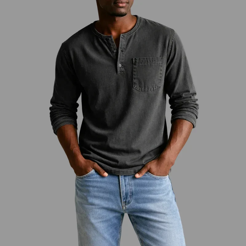 Sebastian | Herren Casual Henley Langarmshirt