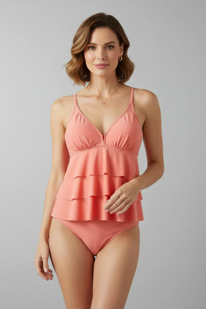 Laura | Damen V-Ausschnitt Tankini Badeanzug