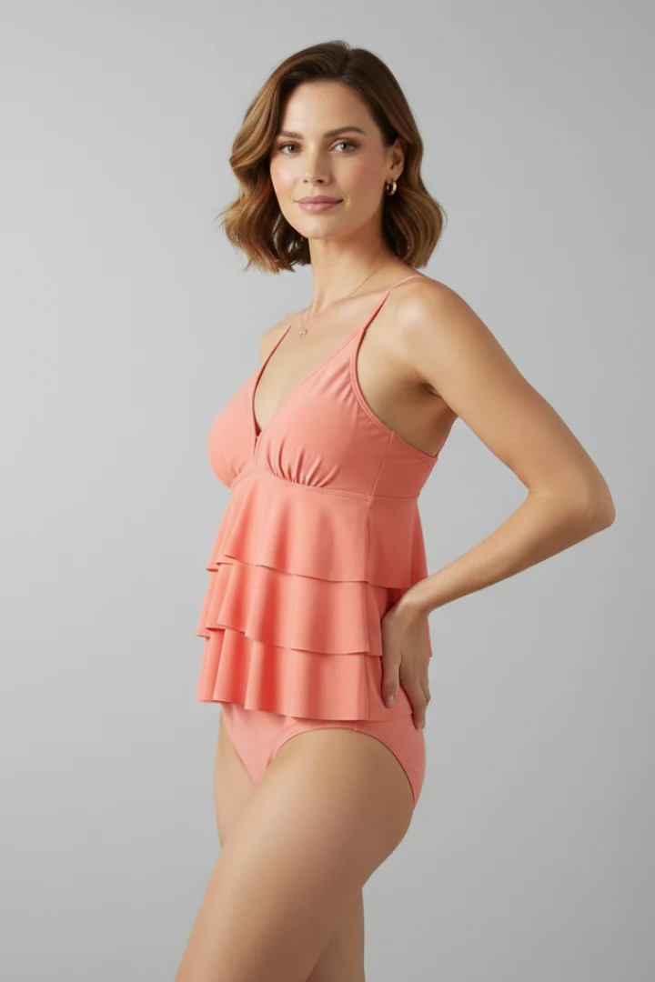 Laura | Damen V-Ausschnitt Tankini Badeanzug