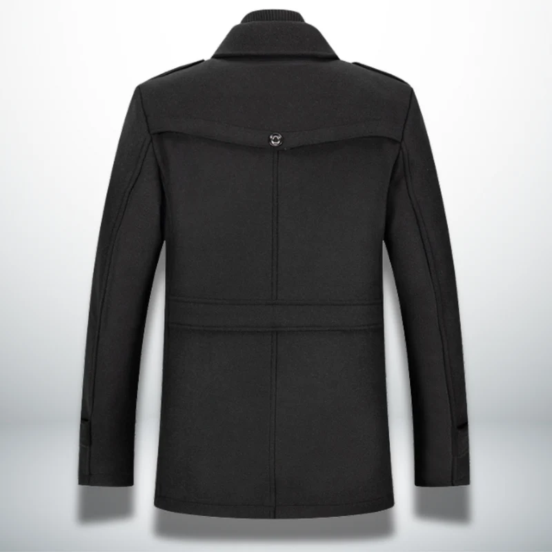 William | Herren Klassischer Winter Durchgehende Knopfleiste Mantel