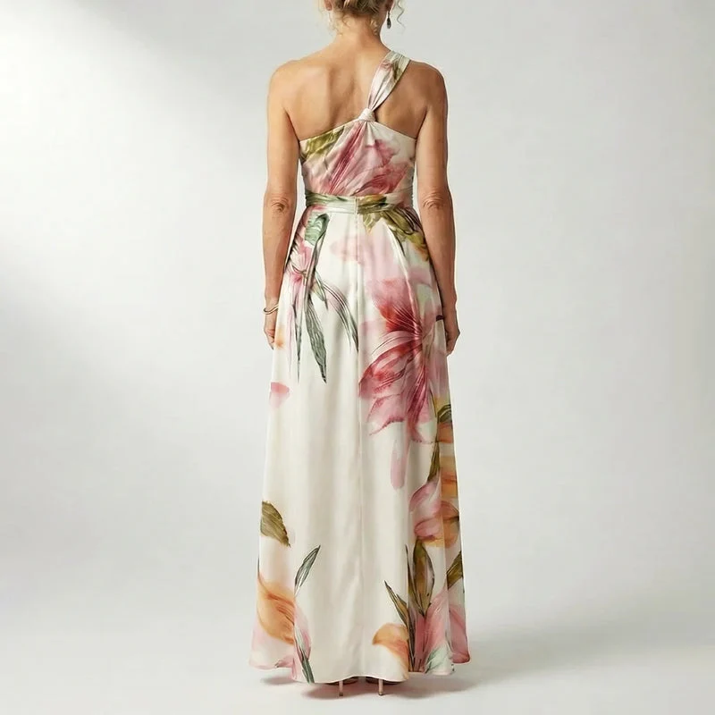 Jessica | Damen Bedrucktes Neckholder Abendkleid