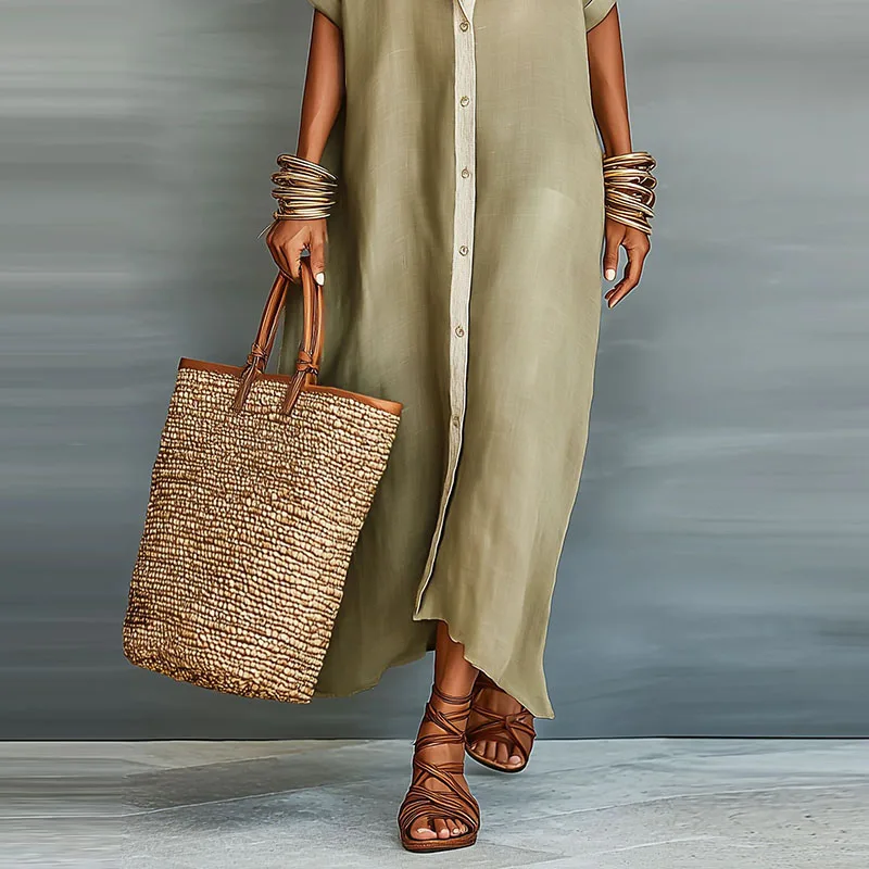 Linda | Damen Lockere Passform Maxi Sonnenkleid