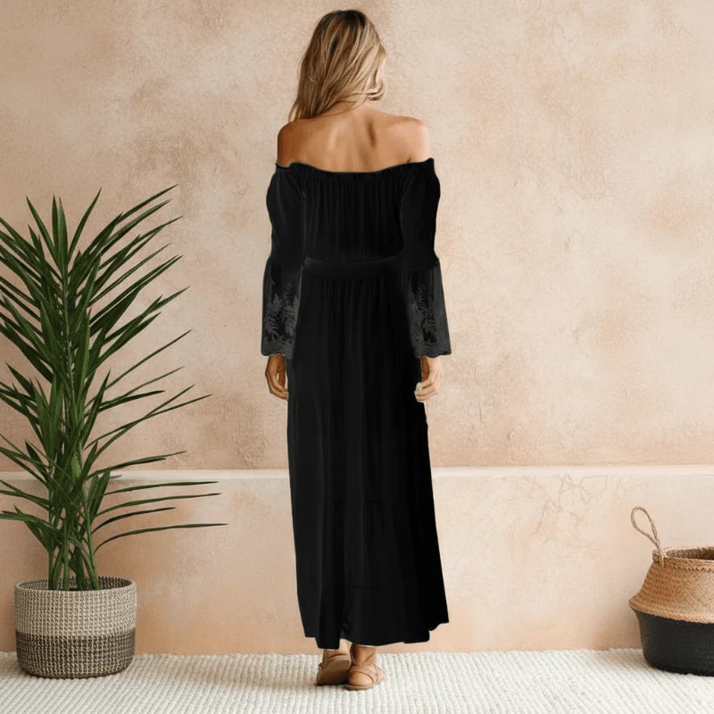 Roma | Damen Elegantes Off-Shoulder Sommerkleid