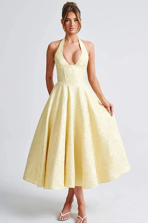 Lena | Damen Elegantes A-Linien Hochzeitsgast Kleid