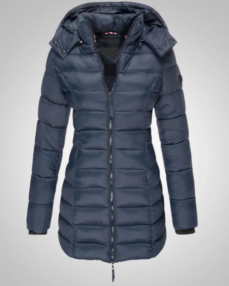 Ella | Damen Lange Kapuzen Winter Daunenjacke