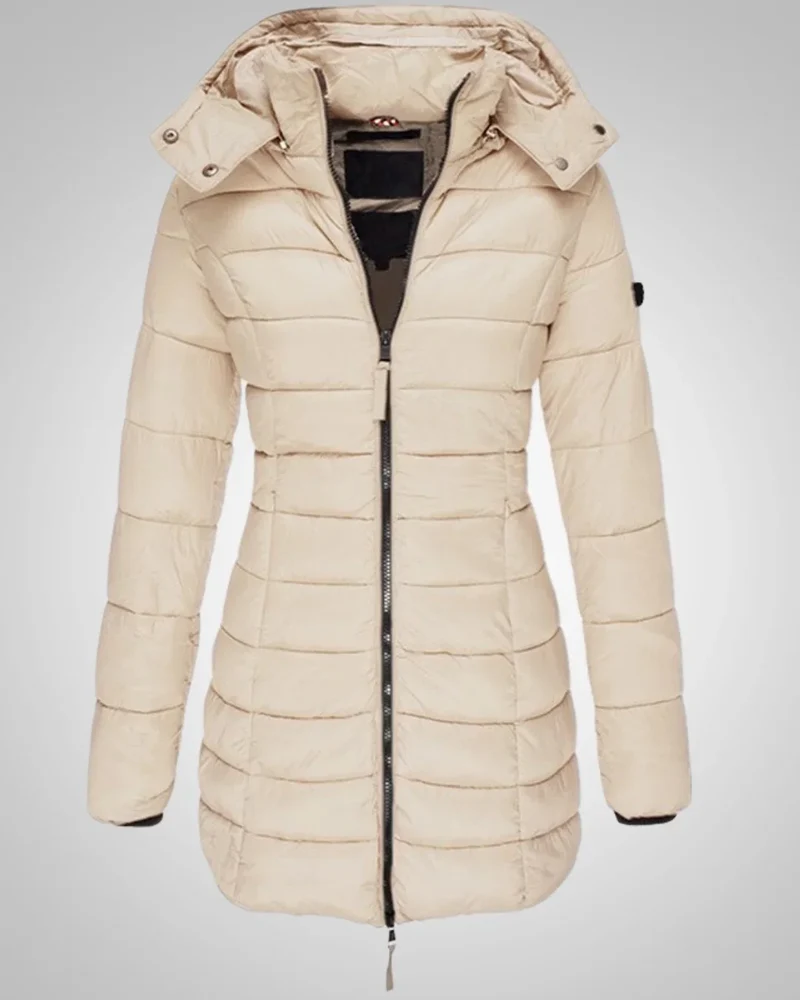 Ella | Damen Lange Kapuzen Winter Daunenjacke