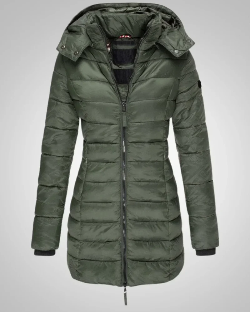 Ella | Damen Lange Kapuzen Winter Daunenjacke