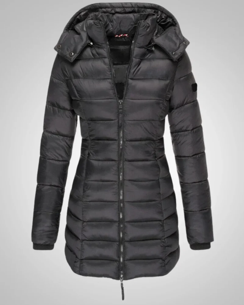 Ella | Damen Lange Kapuzen Winter Daunenjacke