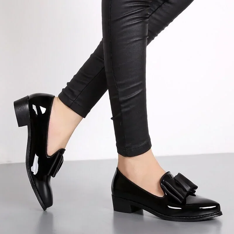 Birgit | Damen Schleife Ballerinas mit Niedrigem Absatz