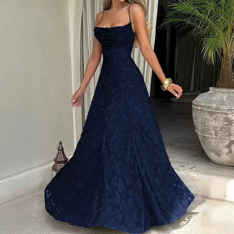 Sandra | Damen Elegantes Besticktes Maxi Abendkleid