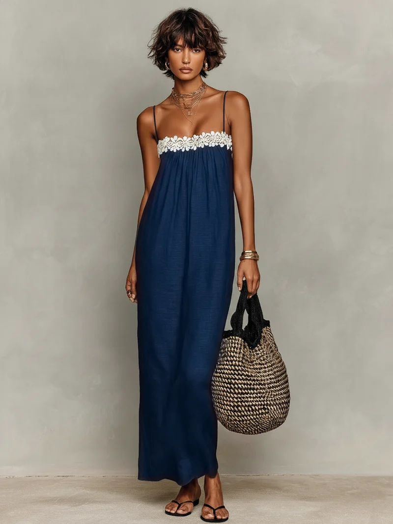 Maja | Damen Elegantes Maxikleid mit fließendem Schnitt