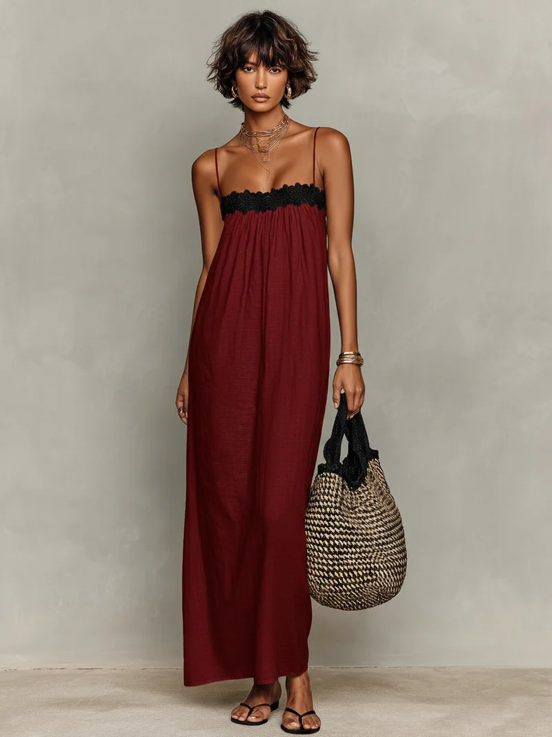Maja | Damen Elegantes Maxikleid mit fließendem Schnitt
