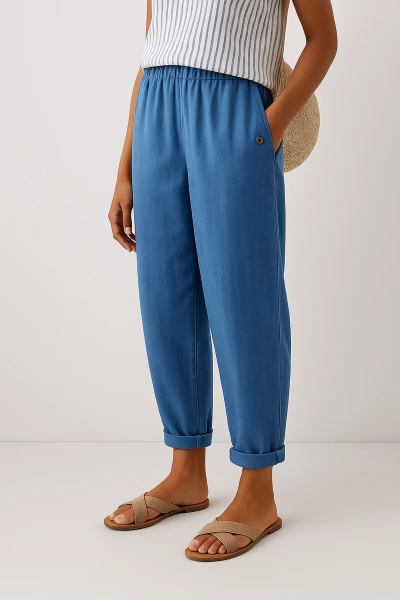 Marianne | Damen Cropped Sommer Leinen Hosen
