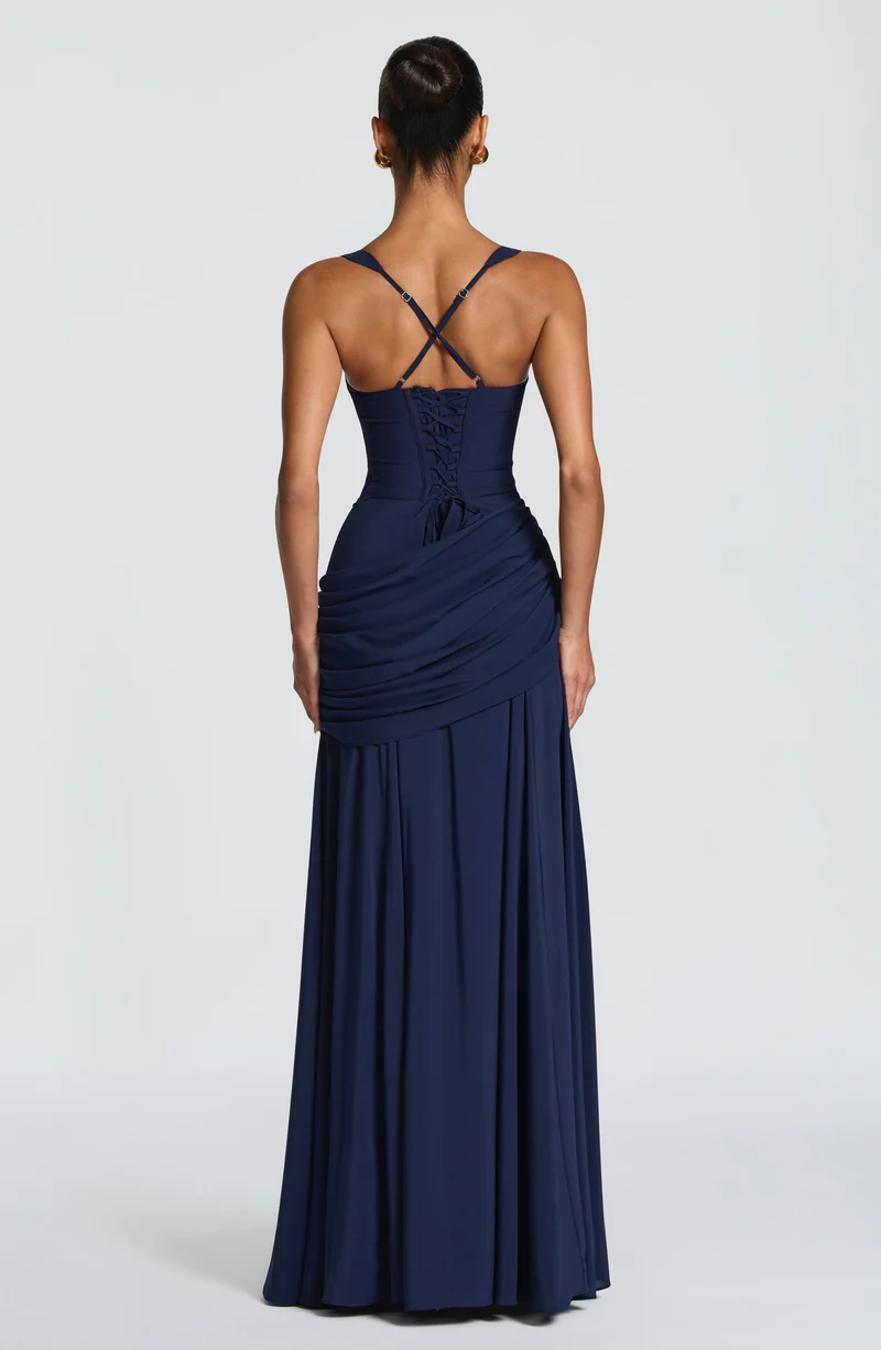 Mavey | Damen Festliche Eckigem Ausschnitt Maxi Dress