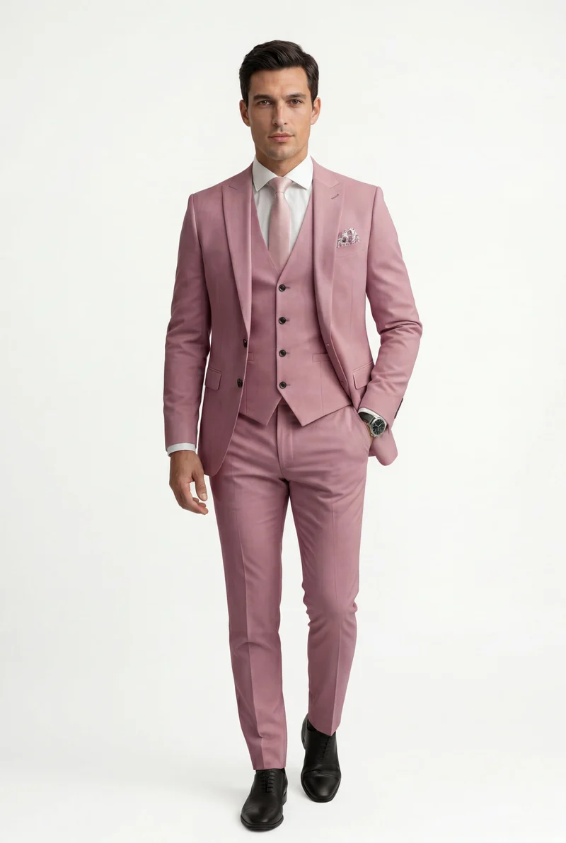 Herren Dreiteiliger Anzug mit Reverskragen – Slim Fit für Hochzeiten, Business & formelle Anlässe