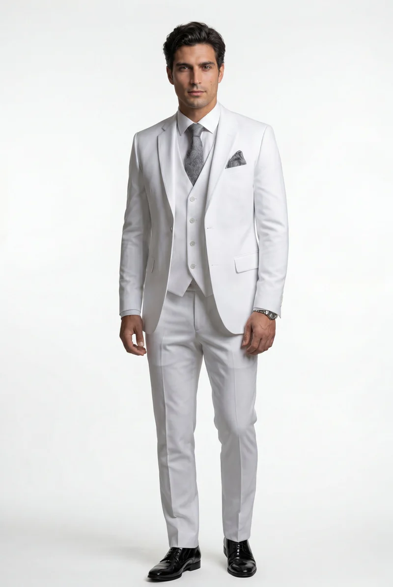 Herren Dreiteiliger Anzug mit Reverskragen – Slim Fit für Hochzeiten, Business & formelle Anlässe
