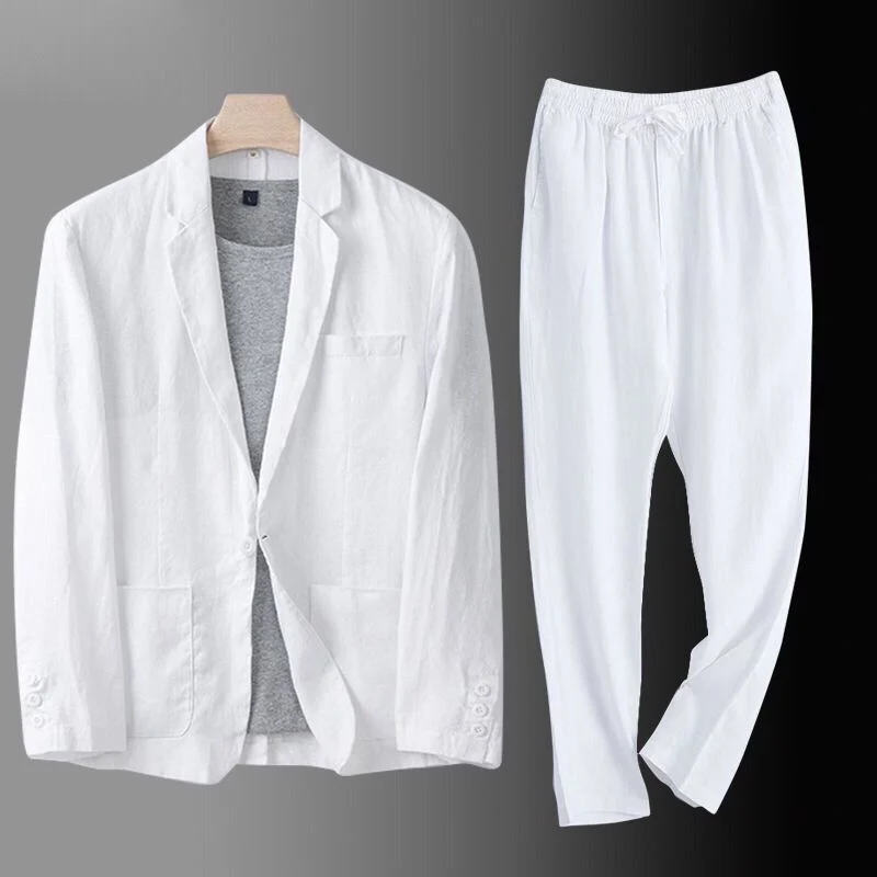 Herren Leinenanzug Casual Fit – Leichter Anzug für Hochzeiten, Sommerveranstaltungen & Smart-Casual-Looks