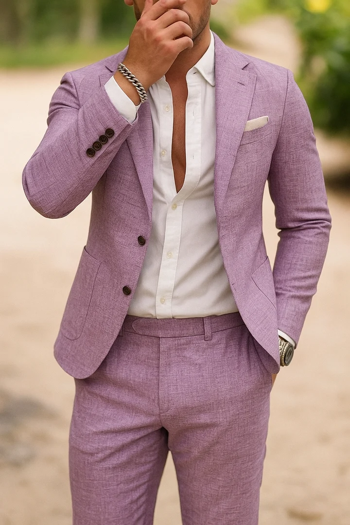 Herren Leinenanzug Zweiteiler – Leichter Anzug für Hochzeiten, Sommer- & Business-Anlässe