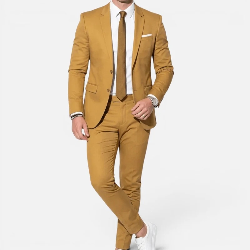 Anzug Slim Fit Einreihig Langarm Reverskragen