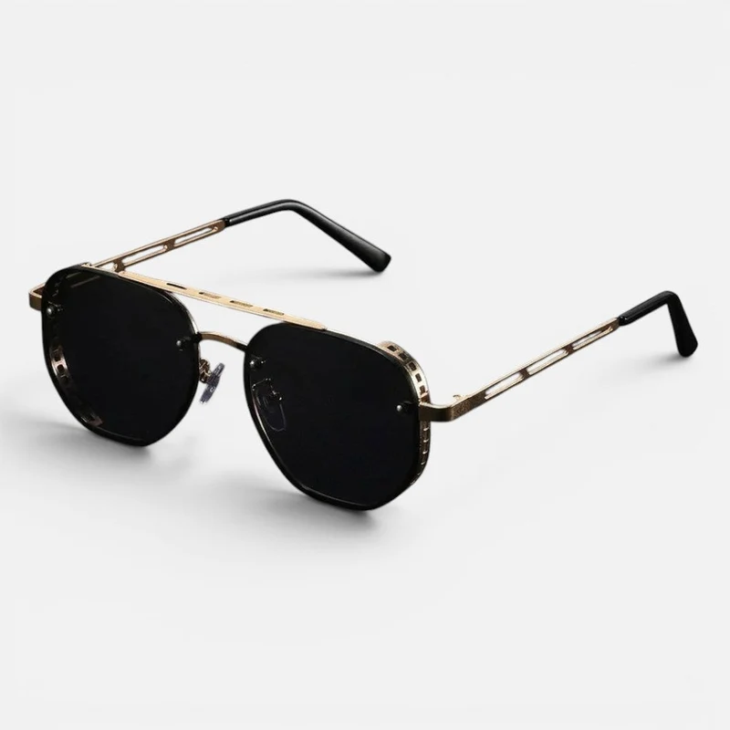 Sonnenbrille Metall Gestell Pilotenform Verlaufsgläser