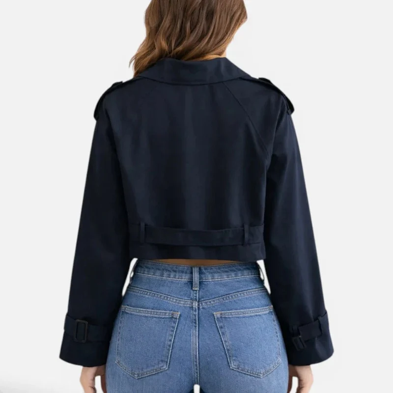 Kurze Trenchjacke mit Gürtel