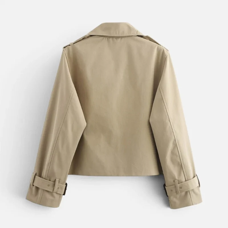 Kurze Trenchjacke mit Doppelknopfleiste
